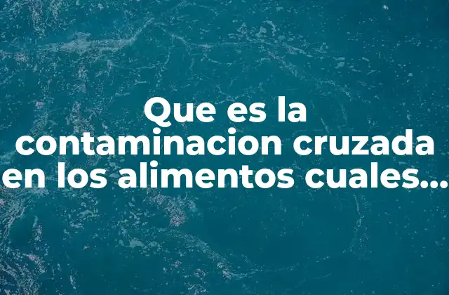 Que es la Contaminacion Cruzada en los Alimentos Cuales Son