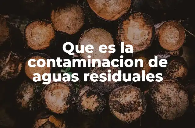 Que es la Contaminacion de Aguas Residuales