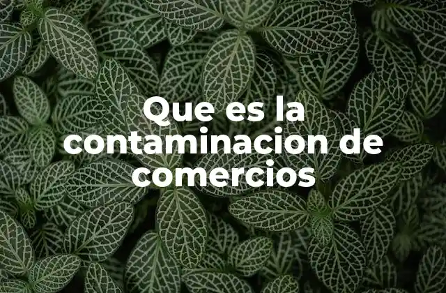 Que es la Contaminacion de Comercios