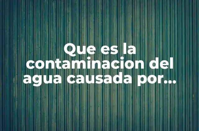 Que es la Contaminacion Del Agua Causada por Metal