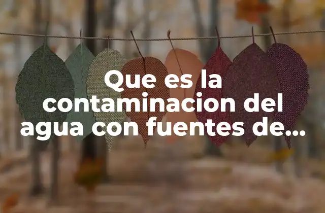Que es la Contaminacion Del Agua con Fuentes de Resumen