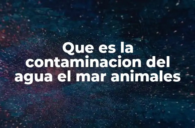 Que es la Contaminacion Del Agua el Mar Animales