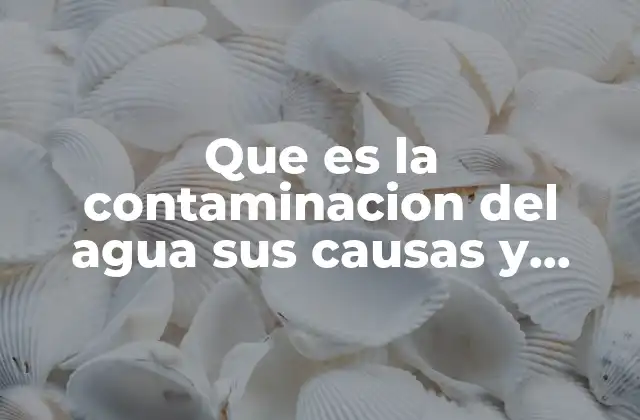 Que es la Contaminacion Del Agua Sus Causas y Consecuencias