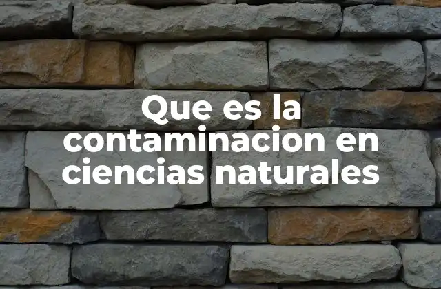 Que es la Contaminacion en Ciencias Naturales