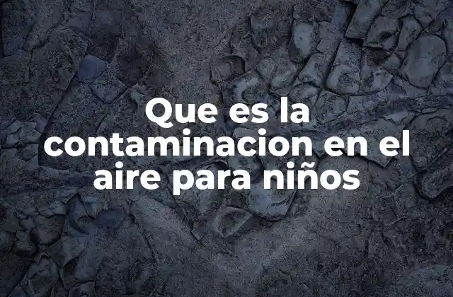 Que es la Contaminacion en el Aire para Niños