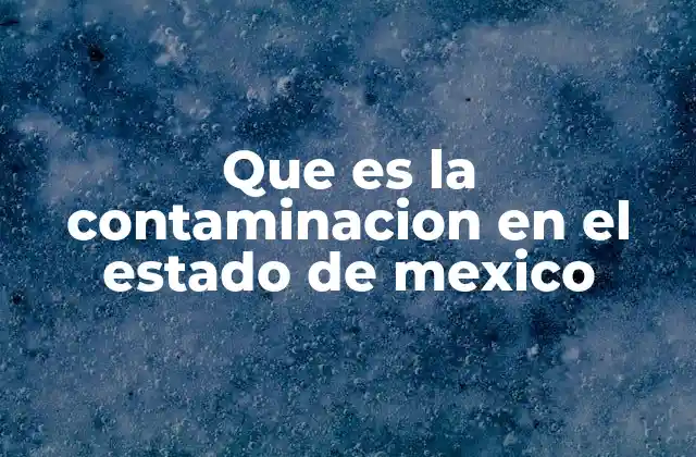 Que es la Contaminacion en el Estado de Mexico