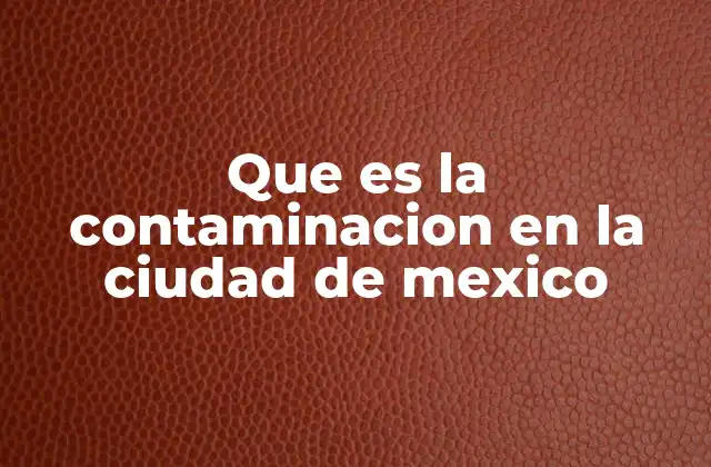 Que es la Contaminacion en la Ciudad de Mexico