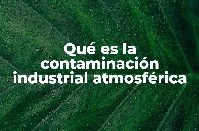 Qué es la Contaminación Industrial Atmosférica