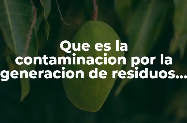 Que es la Contaminacion por la Generacion de Residuos Electronicos