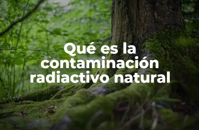 Fuentes de radiación natural en nuestro entorno
