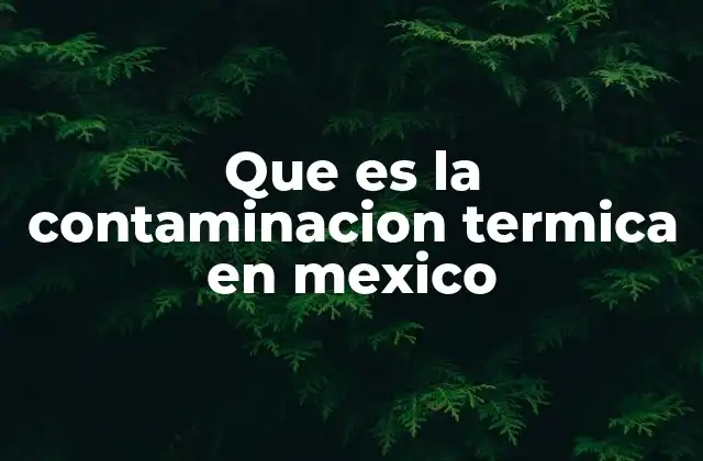 Que es la Contaminacion Termica en Mexico