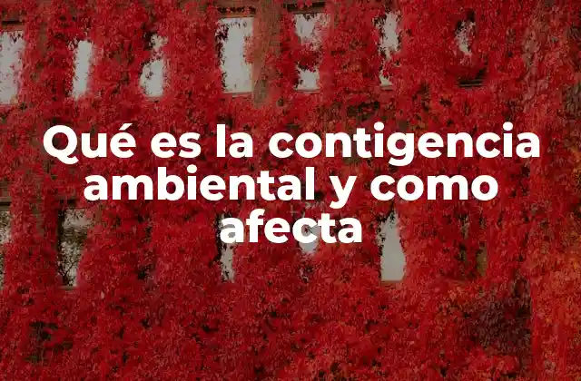 Qué es la Contigencia Ambiental y como Afecta