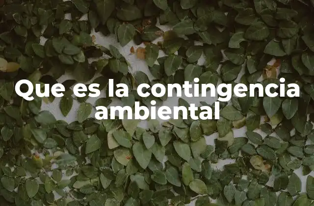 Que es la Contingencia Ambiental 2 Factores que originan una contingencia ambiental