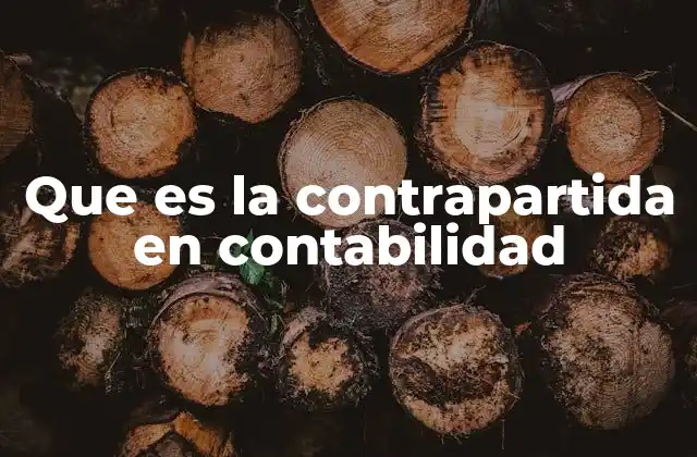 Que es la Contrapartida en Contabilidad