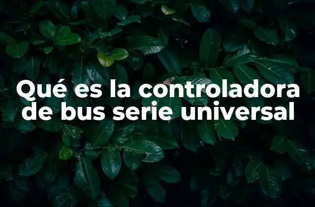 Qué es la Controladora de Bus Serie Universal