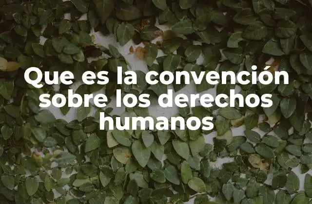 Que es la Convención sobre los Derechos Humanos