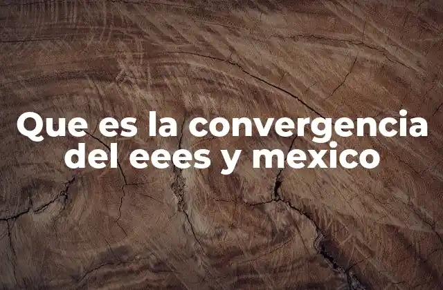 Que es la Convergencia Del Eees y Mexico