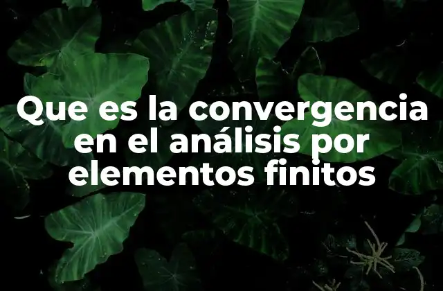 Que es la Convergencia en el Análisis por Elementos Finitos