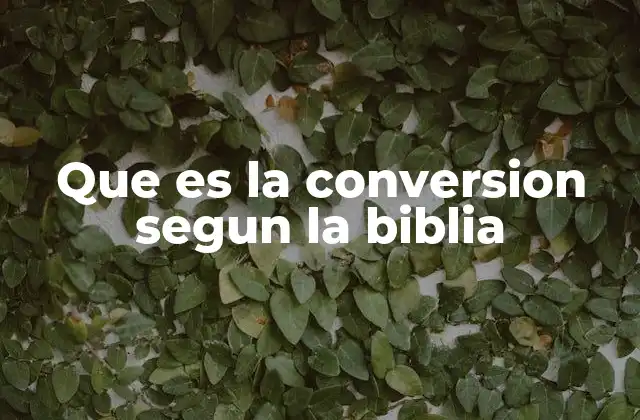 Que es la Conversion Segun la Biblia