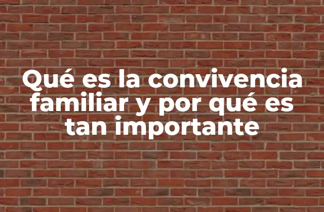 Qué es la Convivencia Familiar y por Qué es Tan Importante