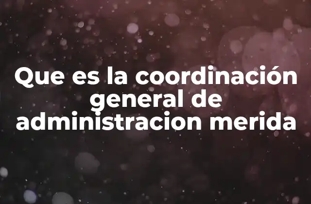 Que es la Coordinación General de Administracion Merida 2 El papel estratégico de la administración municipal en Mérida