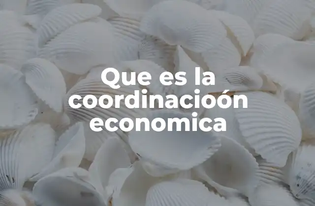 Que es la Coordinacioón Economica