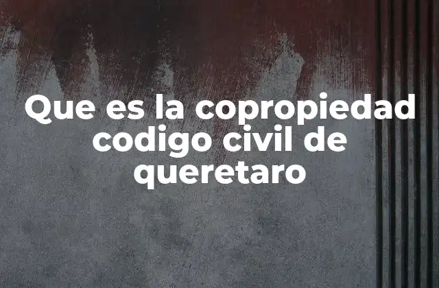 Que es la Copropiedad Codigo Civil de Queretaro 2 ¿Cómo se establece la copropiedad en Querétaro?