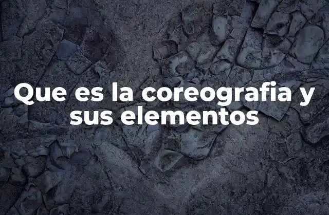 Que es la Coreografia y Sus Elementos