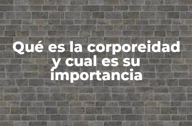 Qué es la Corporeidad y Cual es Su Importancia