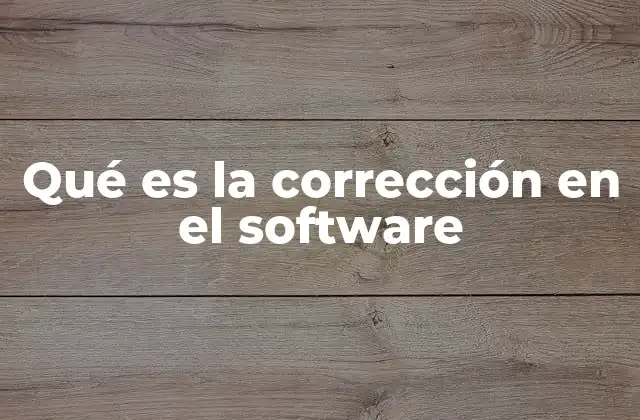 Qué es la Corrección en el Software