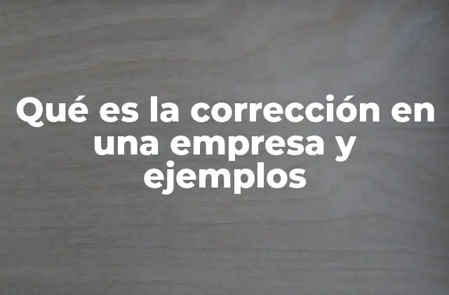 Qué es la Corrección en una Empresa y Ejemplos