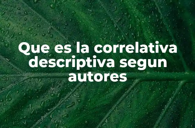 El rol de la correlativa descriptiva en el análisis de datos