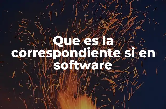 Que es la Correspondiente Si en Software