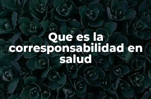 Que es la Corresponsabilidad en Salud