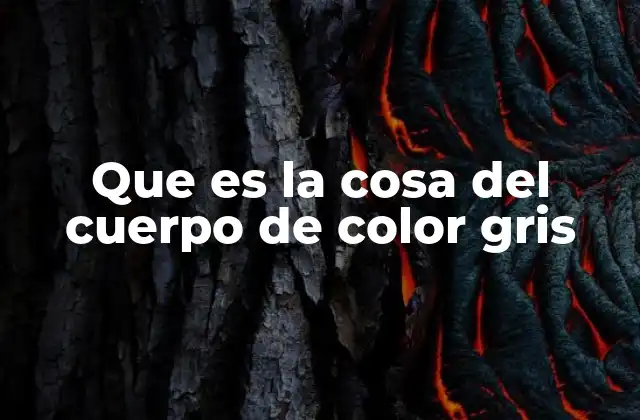 Que es la Cosa Del Cuerpo de Color Gris