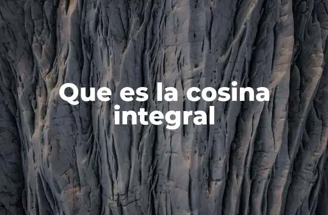 Que es la Cosina Integral
