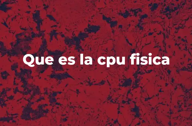 Que es la Cpu Fisica