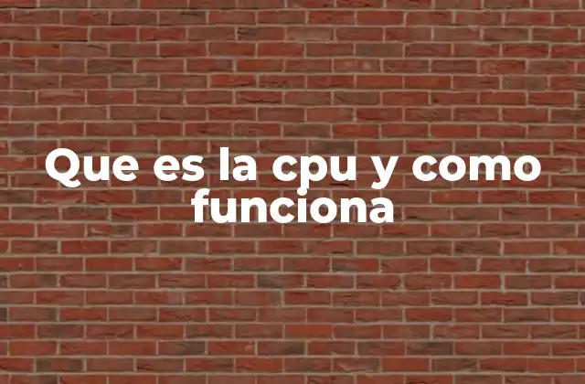 Que es la Cpu y como Funciona
