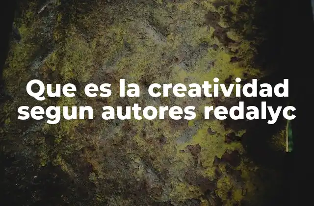 Que es la Creatividad Segun Autores Redalyc
