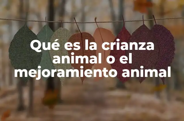 Qué es la Crianza Animal o el Mejoramiento Animal