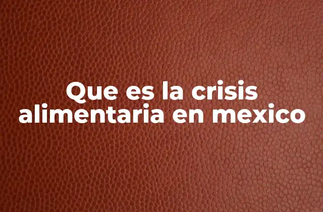Factores que contribuyen a la inseguridad alimentaria en México