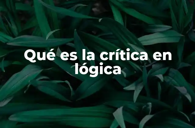 Qué es la Crítica en Lógica