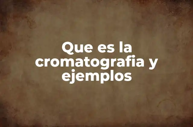 Que es la Cromatografia y Ejemplos