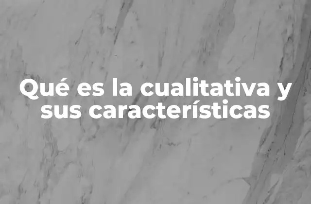 Qué es la Cualitativa y Sus Características