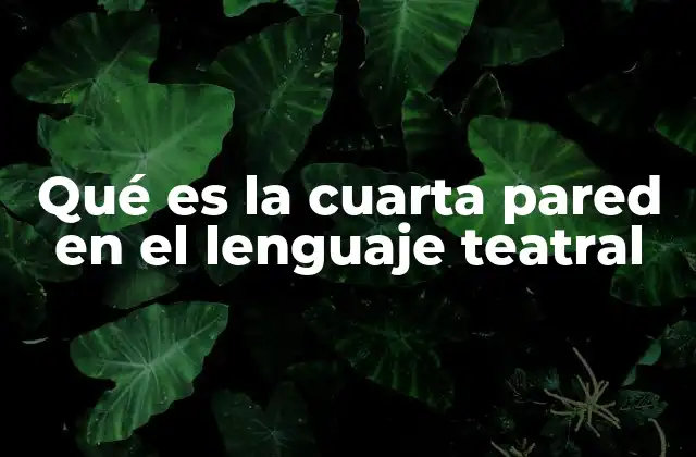 Qué es la Cuarta Pared en el Lenguaje Teatral