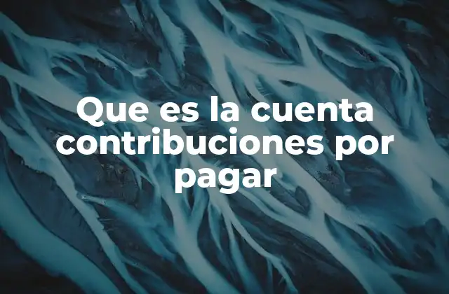 Que es la Cuenta Contribuciones por Pagar