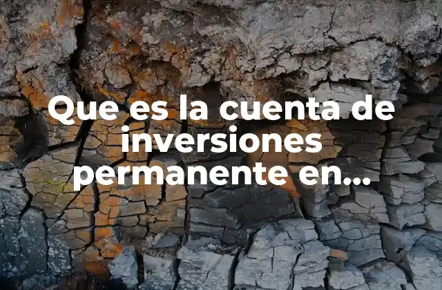 Que es la Cuenta de Inversiones Permanente en Contabilidad