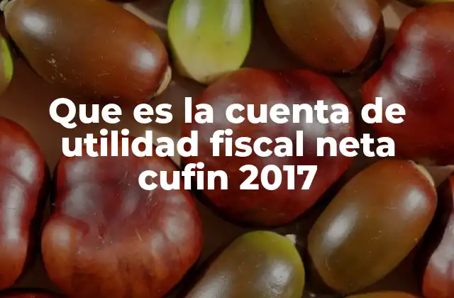 Que es la Cuenta de Utilidad Fiscal Neta Cufin 2017
