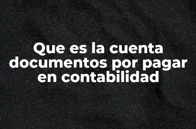 Que es la Cuenta Documentos por Pagar en Contabilidad