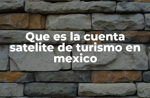 Que es la Cuenta Satelite de Turismo en Mexico